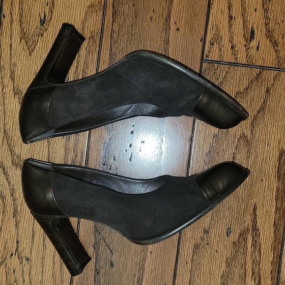 VINTAGE JOAN HEPBURN PUMPS METALLIC BROWN LEATHER / SUEDE ITALY SIZE 8.5 M - Picture 4 of 14